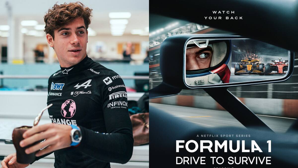 Franco Colapinto contra la serie Drive to Survive de Netflix. Fotos NA y Netflix.