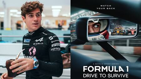 Franco Colapinto contra la serie Drive to Survive de Netflix. Fotos NA y Netflix.