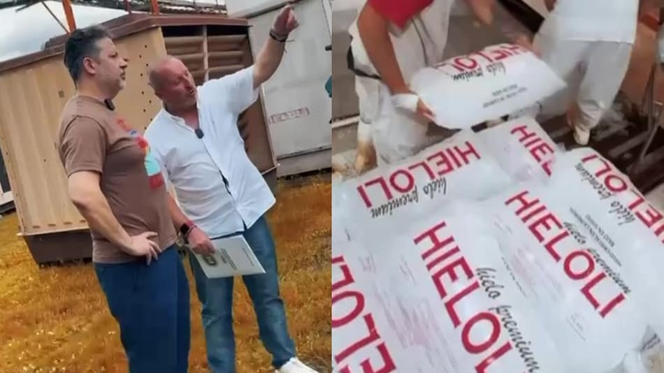 Gustavo Menéndez visitó la fábrica de hielo Hieloli.