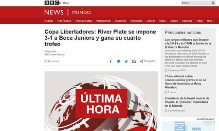 Copa Libertadores, River campeón: así lo vieron los medios del Mundo, BBC
