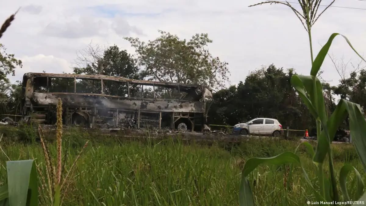 Así quedó el micro en Veracruz.