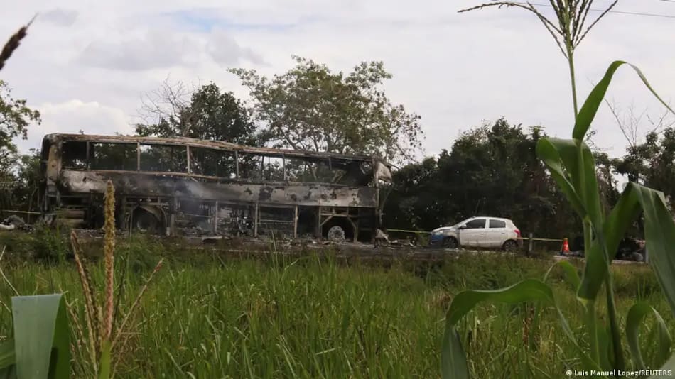 Así quedó el micro en Veracruz.