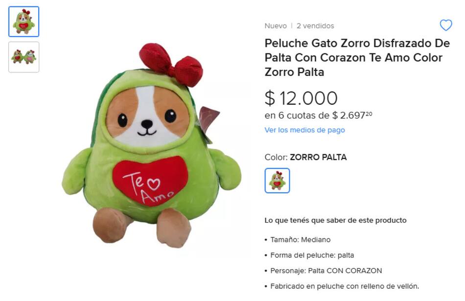 Regalos para San Valentín. Foto: Mercado Libre.