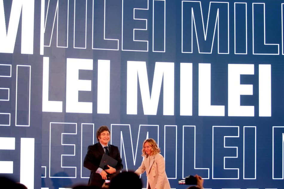 Javier Milei y Giorgia Meloni en Roma. Foto: Presidencia