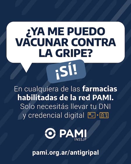 Los requisitos para acceder a la vacuna antigripal de PAMI. Foto: X @MinSalud_Ar