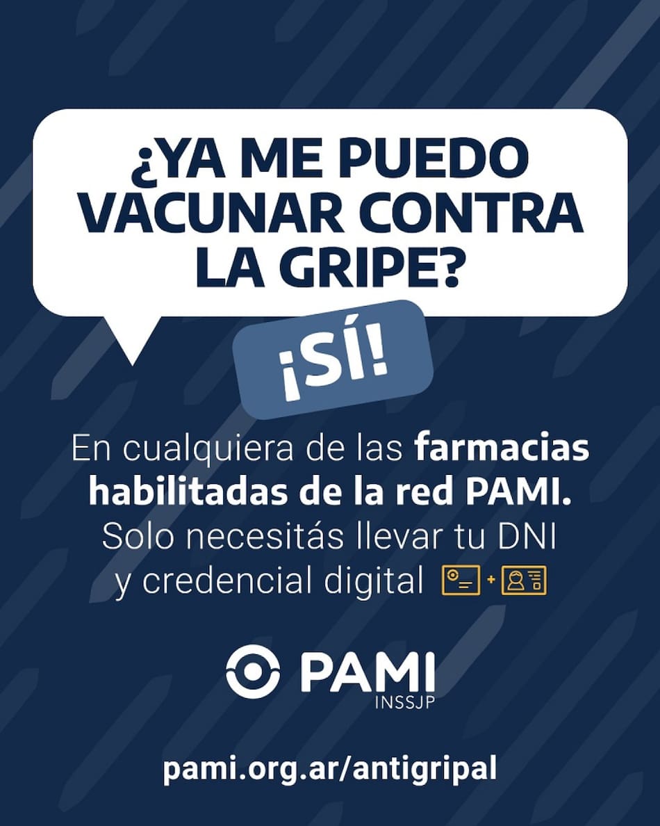Los requisitos para acceder a la vacuna antigripal de PAMI. Foto: X @MinSalud_Ar