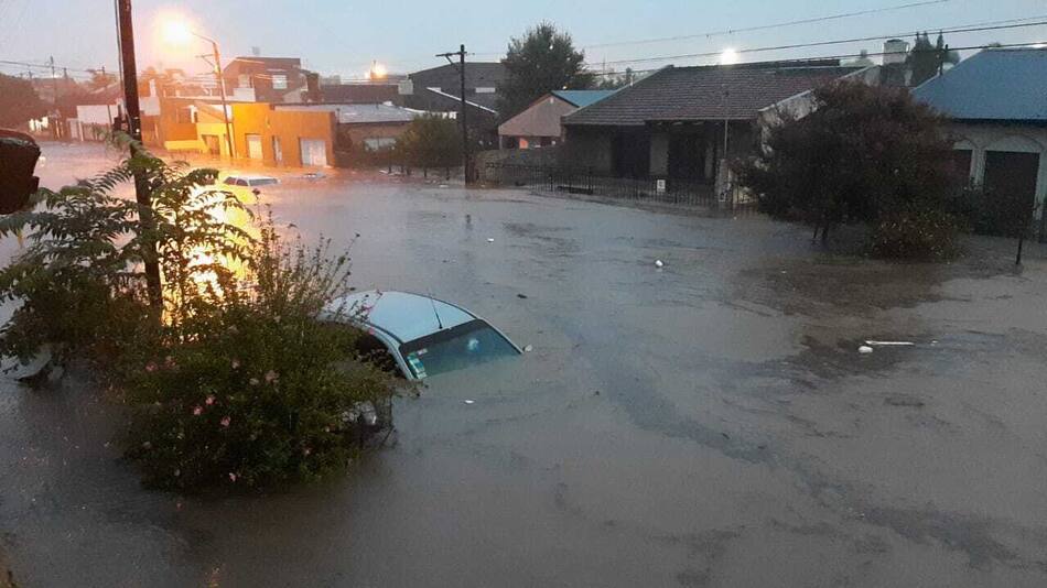 Temporal e inundaciones en Bahía Blanca. Foto: X.