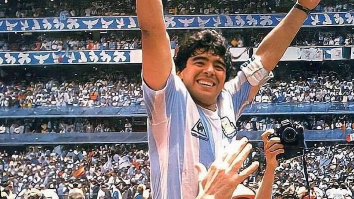 Diego Maradona en el Mundial México 86. Foto: NA.