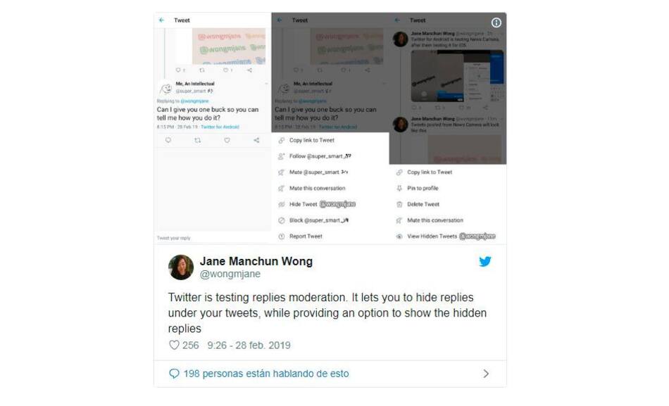 Twitter prueba opción para ocultar las respuestas a tus tweets