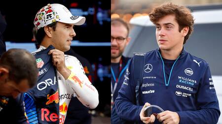 Checo Pérez y Franco Colapinto. Fotos: Reuters.