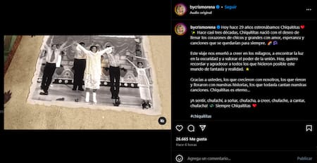 El emotivo posteo de Cris Morena por los 29 años de Chiquititas.