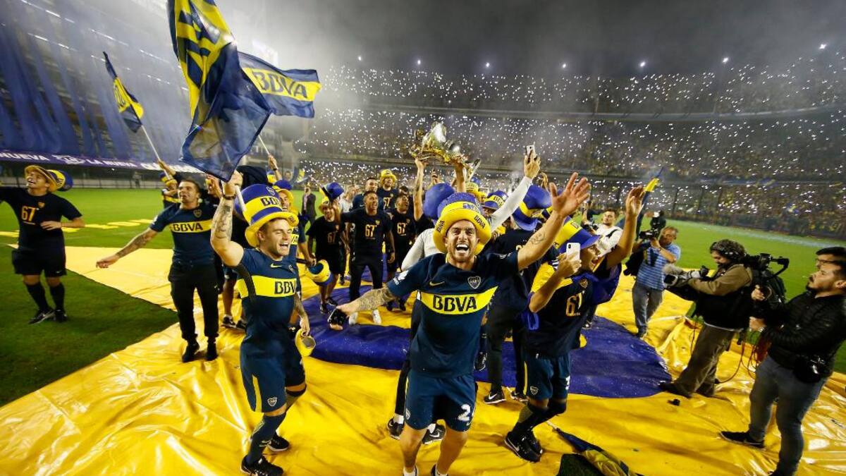 Festejos de Boca campeón en La Bombonera