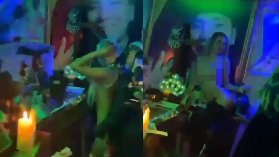 Una stripper, una pistola y mucha droga, el velorio de un narco chileno. Foto: Redes Sociales