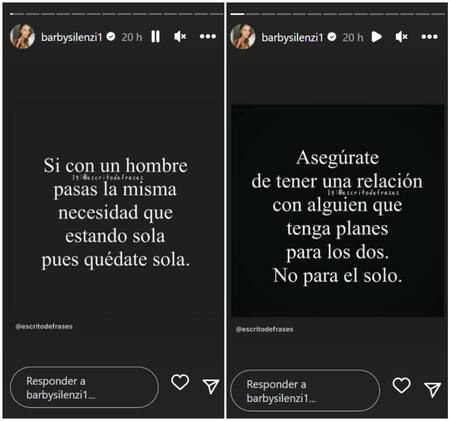 Las historias de Barby Silenzi. Foto: Instagram.