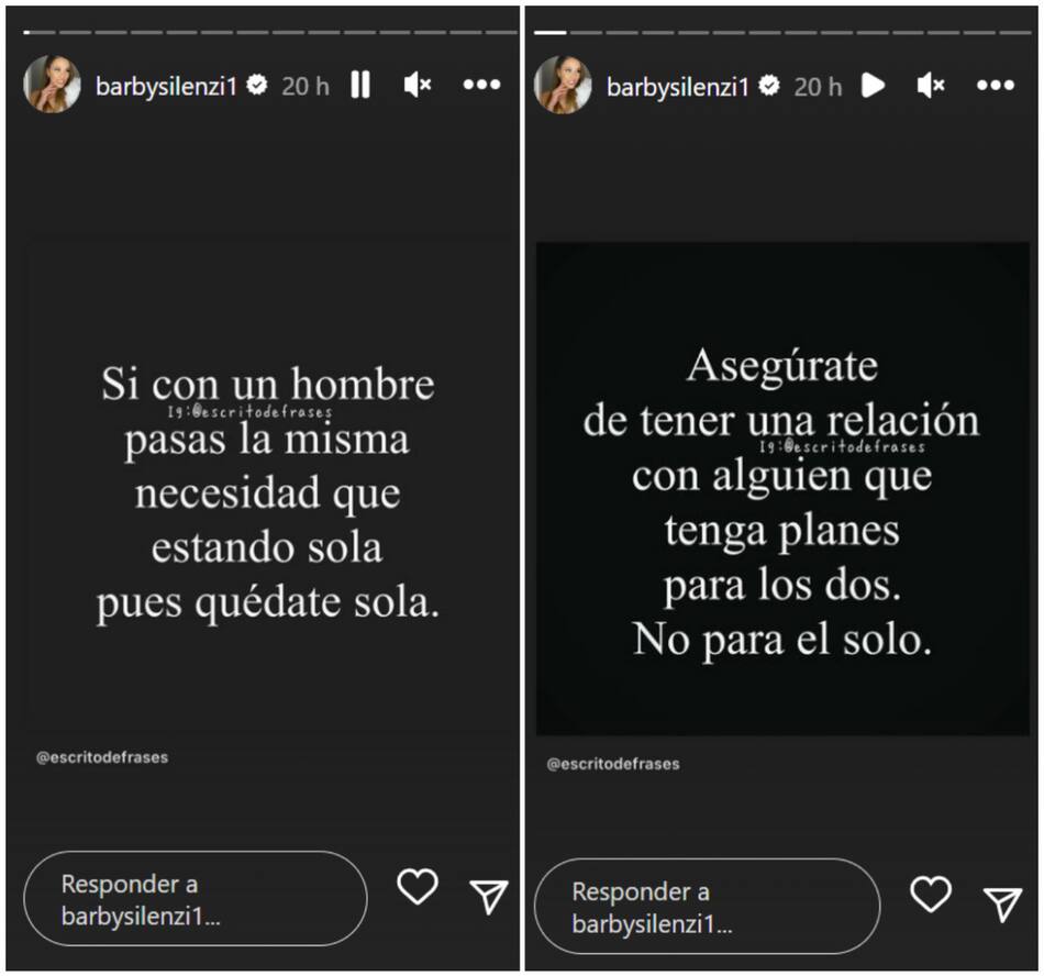 Las historias de Barby Silenzi. Foto: Instagram.