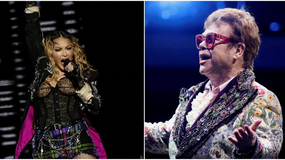 Madonna y Elton John. Fotos: NA.