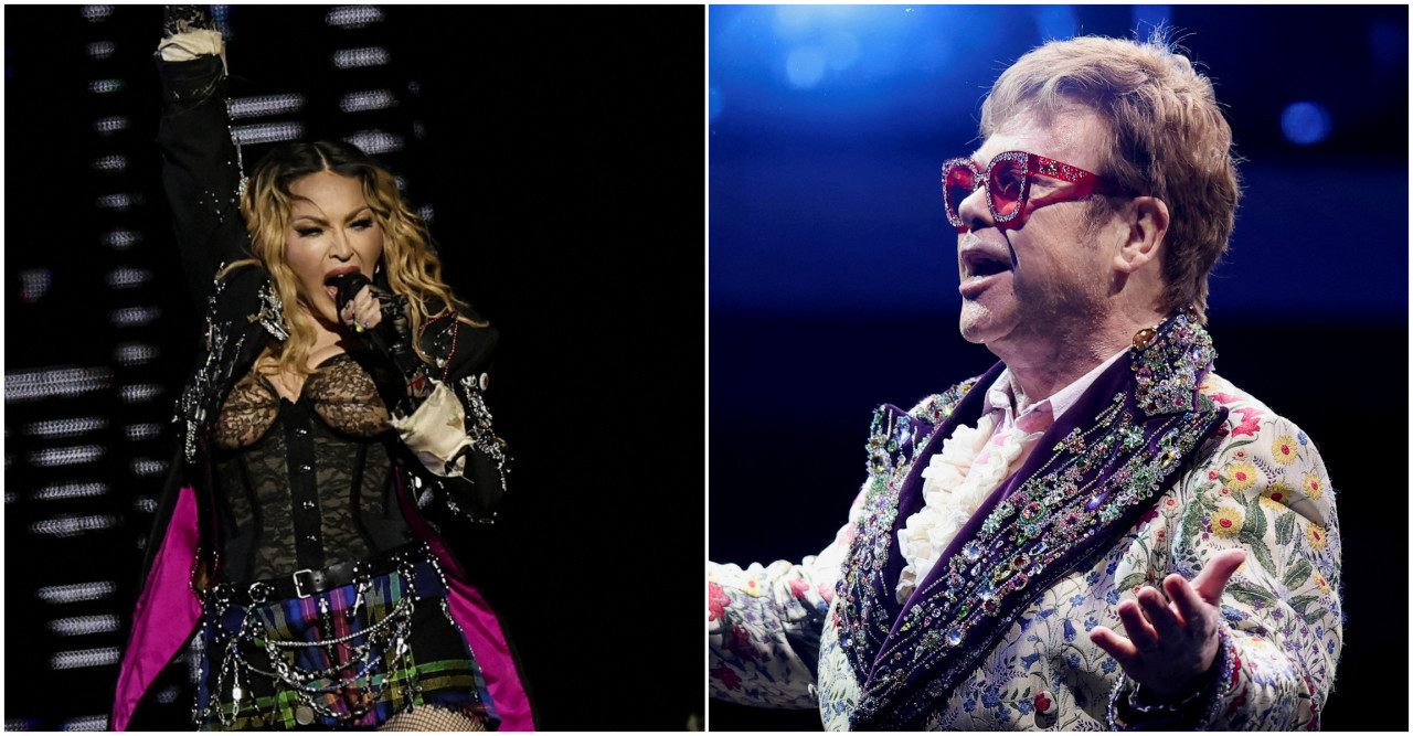 Madonna y Elton John. Fotos: NA.