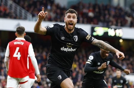 Marcos Senesi, Arsenal vs Bournemouth, Premier League. REUTERS