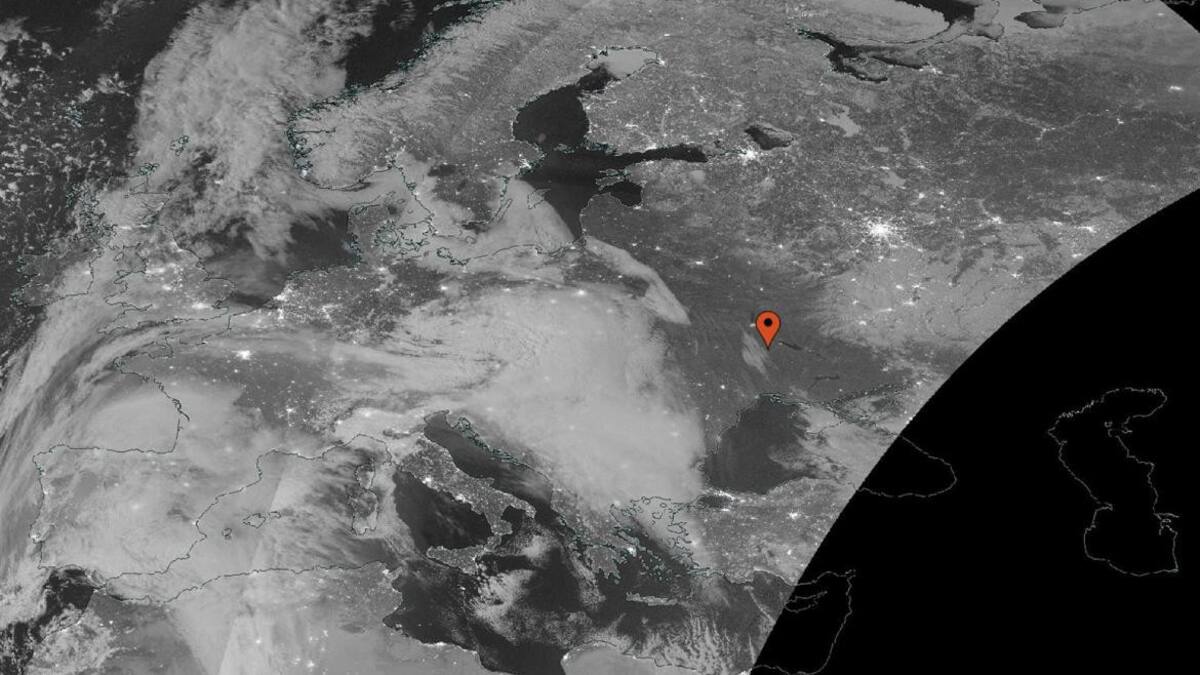 La NASA muestra una Ucrania a oscuras. EFE.