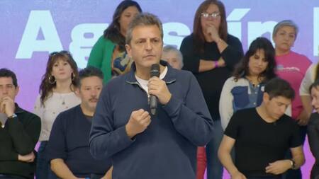 Sergio Massa en Merlo. Foto: captura de video.