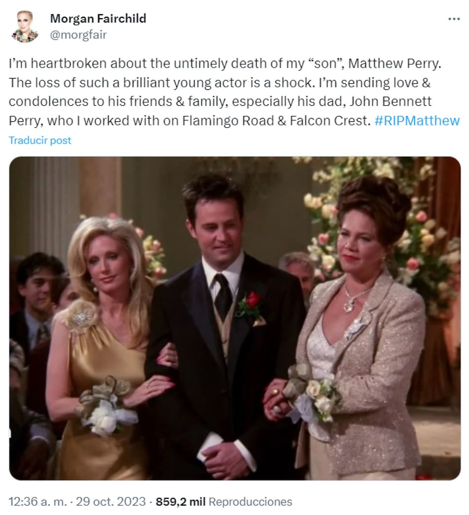 La despedida de Morgan Fairchild. Foto: Twitter/morgfair