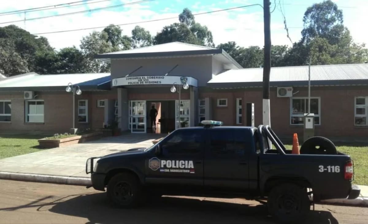 Comisaría de El Soberbio, en Misiones. Foto: gentileza Canal 12 Misiones