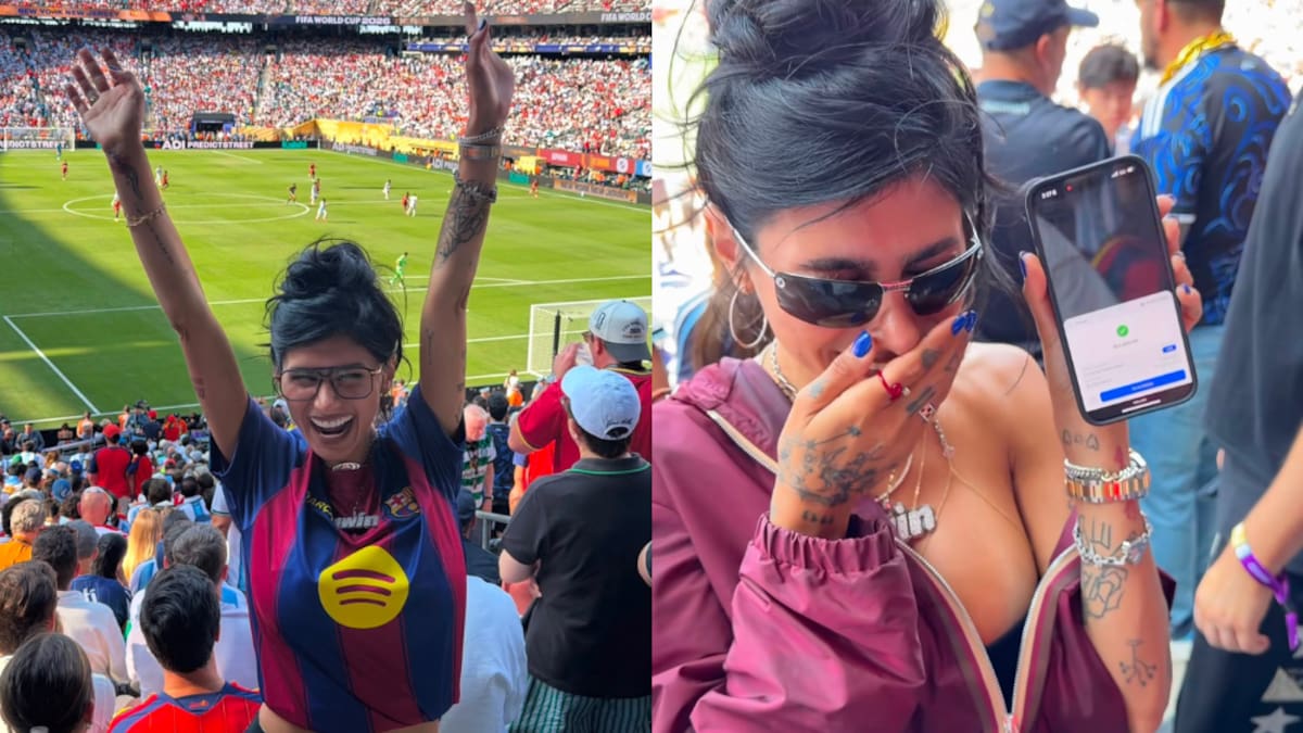 La creadora de contenido siguió el encuentro con la camiseta de Lamine Yamal desde el estadio MetLife.