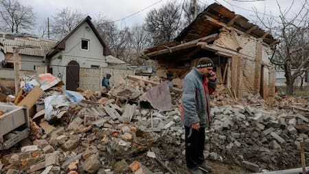 Destrucciones rusas en Donetsk. Foto: Reuters.