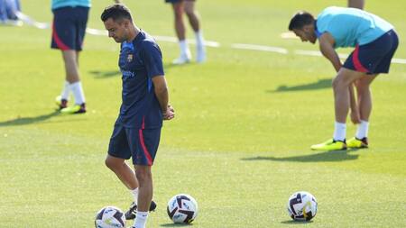 Xavi en el Barcelona. Foto: EFE.