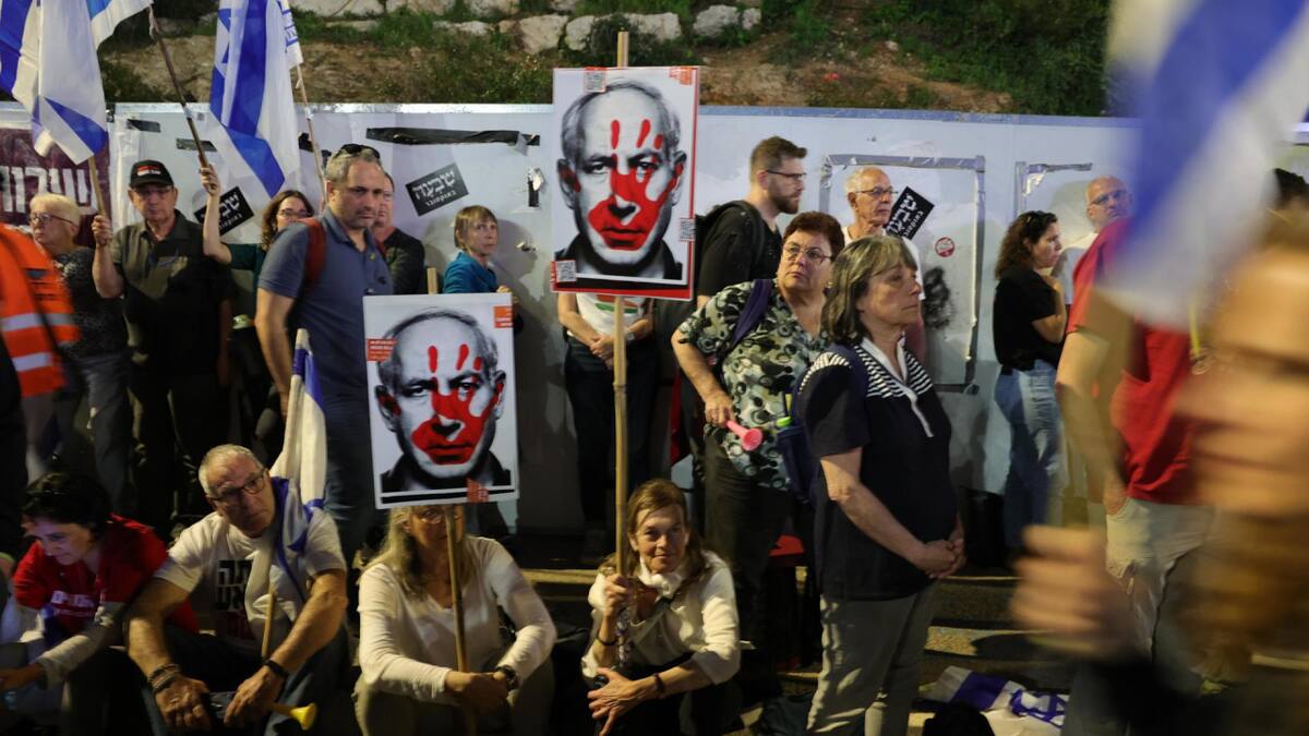 Protestas contra Benjamín Netanyahu. Foto: EFE