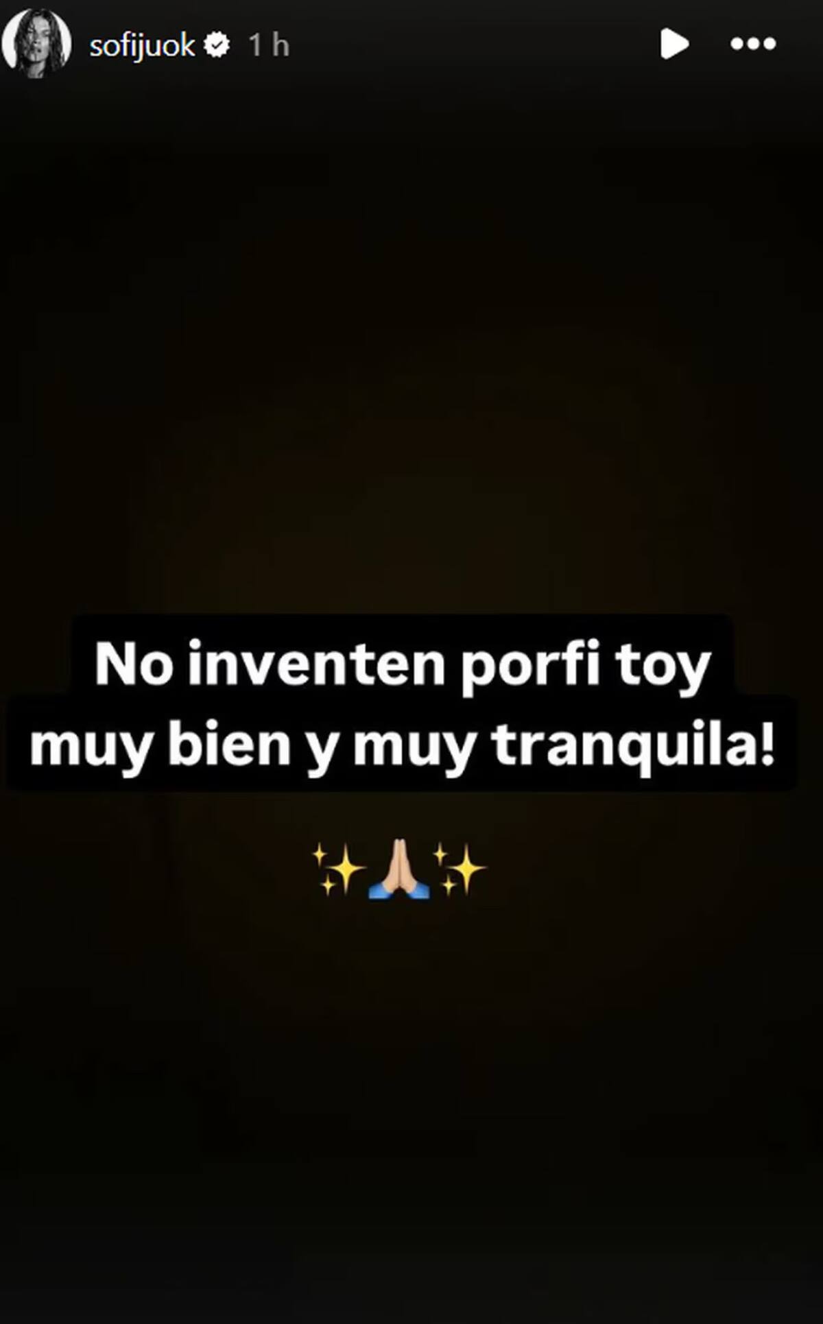 La respuesta de Sofía Jujuy. Foto: Instagram.