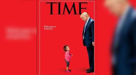 Niña hondureña y Trump en tapa de Time