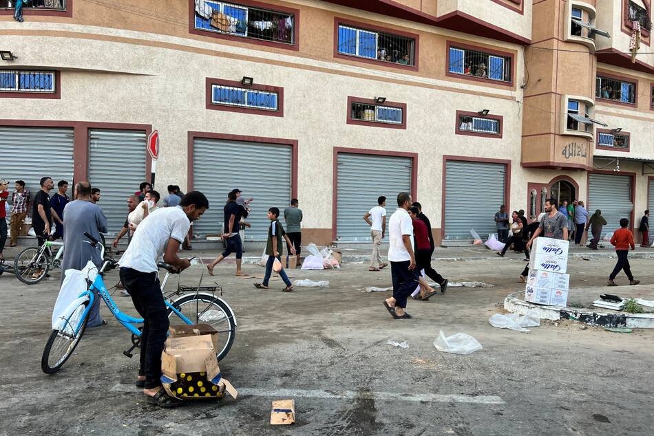 Saqueos en Gaza. Foto: Reuters.