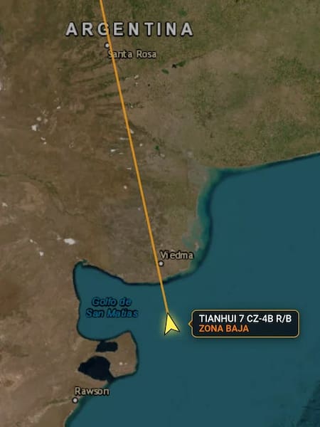 Caída restos de un cohete chino en Río Negro.