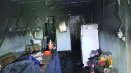 Incendio en casa de Trelew. Foto: NA.