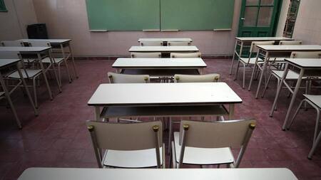 Aula vacía, sin clases, escuela, educación, paro docente, NA