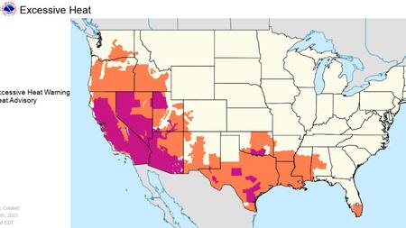 Ola de calor extremo en Estados Unidos. Foto: NWS.