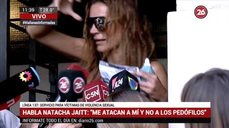 Natacha Jaitt tras allanamiento de su casa - denuncia de pedofilia (Canal 26)