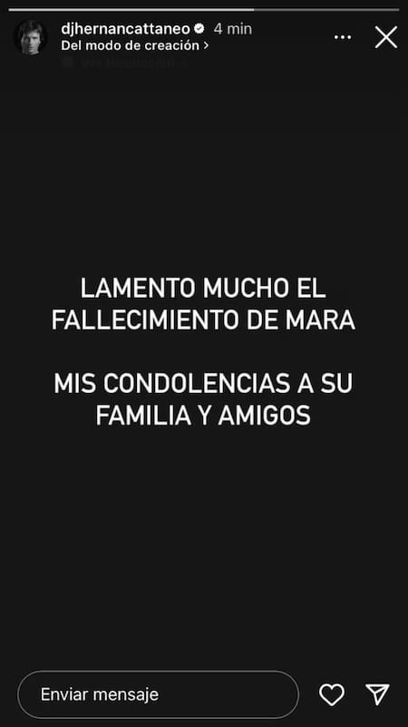 El mensaje de Hernán Cattaneo. Foto: Instagram.