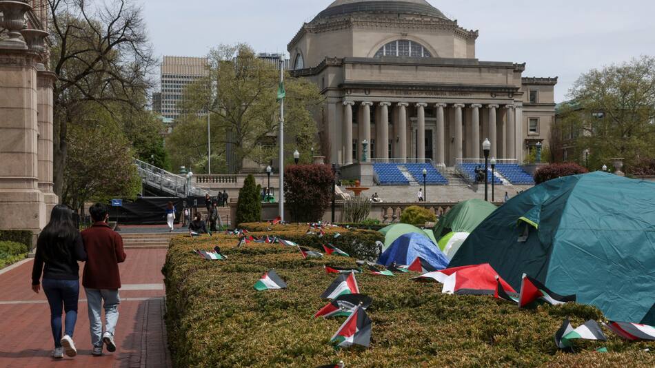 Manifestaciones en universidades de Estados Unidos contra el genocidio en Gaza. Foto: Reuters.