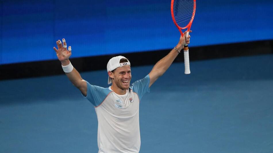 Festejo de Diego Schwartzman en la ATP Cup, REUTERS