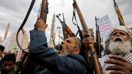 Hutíes del Yemen. Foto: Reuters/Khaled Abdullah.