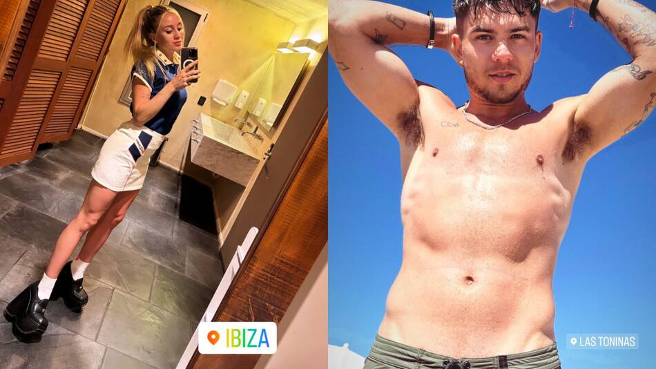 Las historias que compartieron Morena Beltrán y Lucas Blondel luego de que se difundiera su foto juntos. Foto: Instagram/ @morenabeltran10 , @lucasblondel17