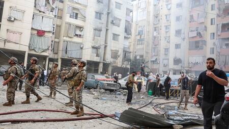 Ataque israelí contra un edificio residencial en Beirut, el Líbano. Foto: Reuters.