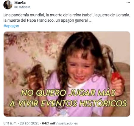 Memes apagón en Europa. Foto: X.