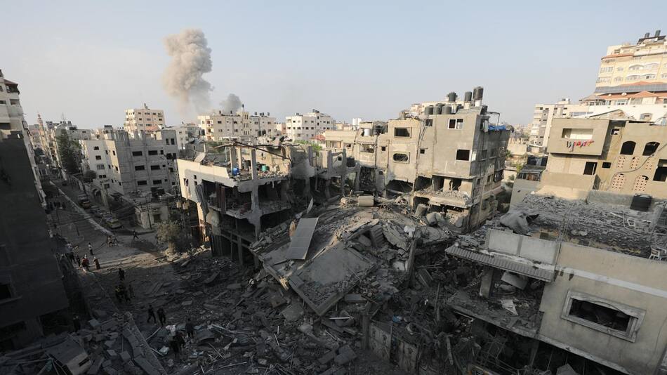 Bombardeos israelíes en Gaza. Foto: EFE