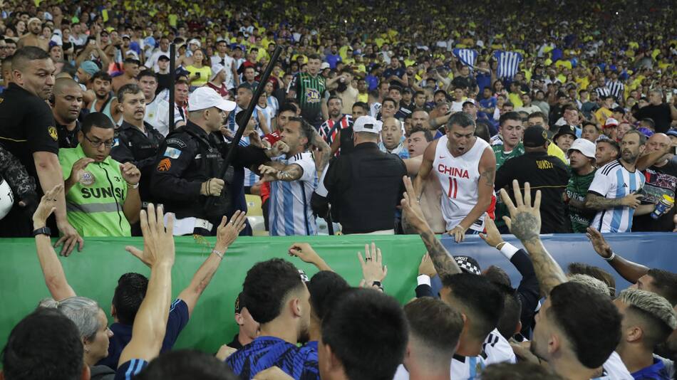 Incidentes en Brasil-Argentina. Foto: EFE