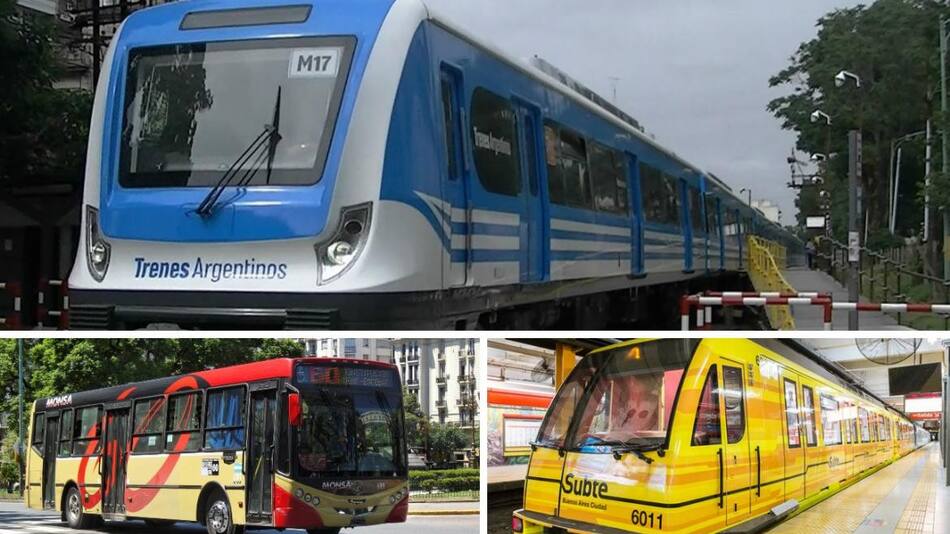 Trasnporte público: subtes, trenes y colectivoc