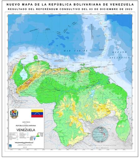 Nuevo mapa de Venezuela. Foto: X, @MundoEConflicto