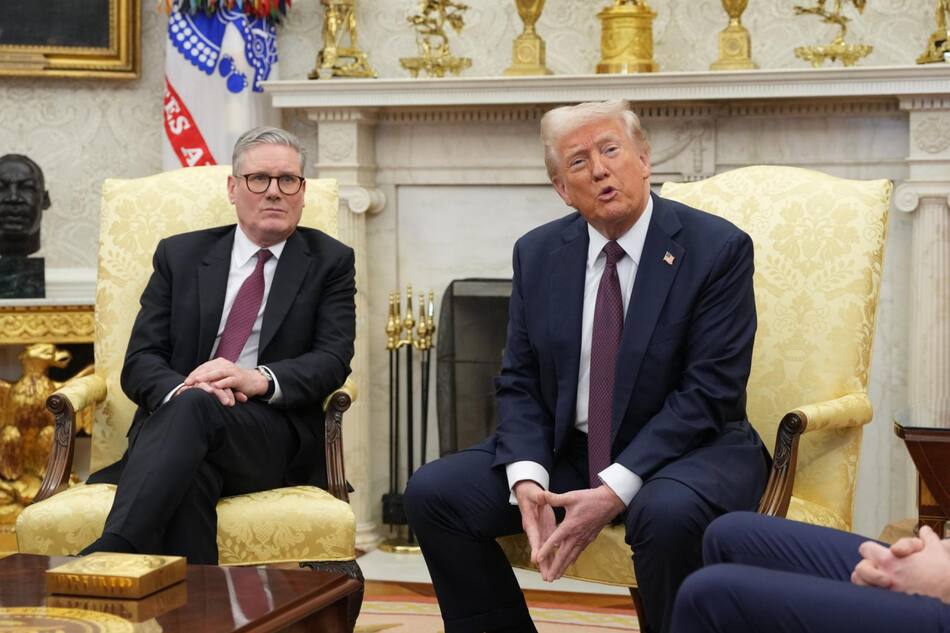 Keir Starmer y Donald Trump en la Casa Blanca. Foto: EFE.